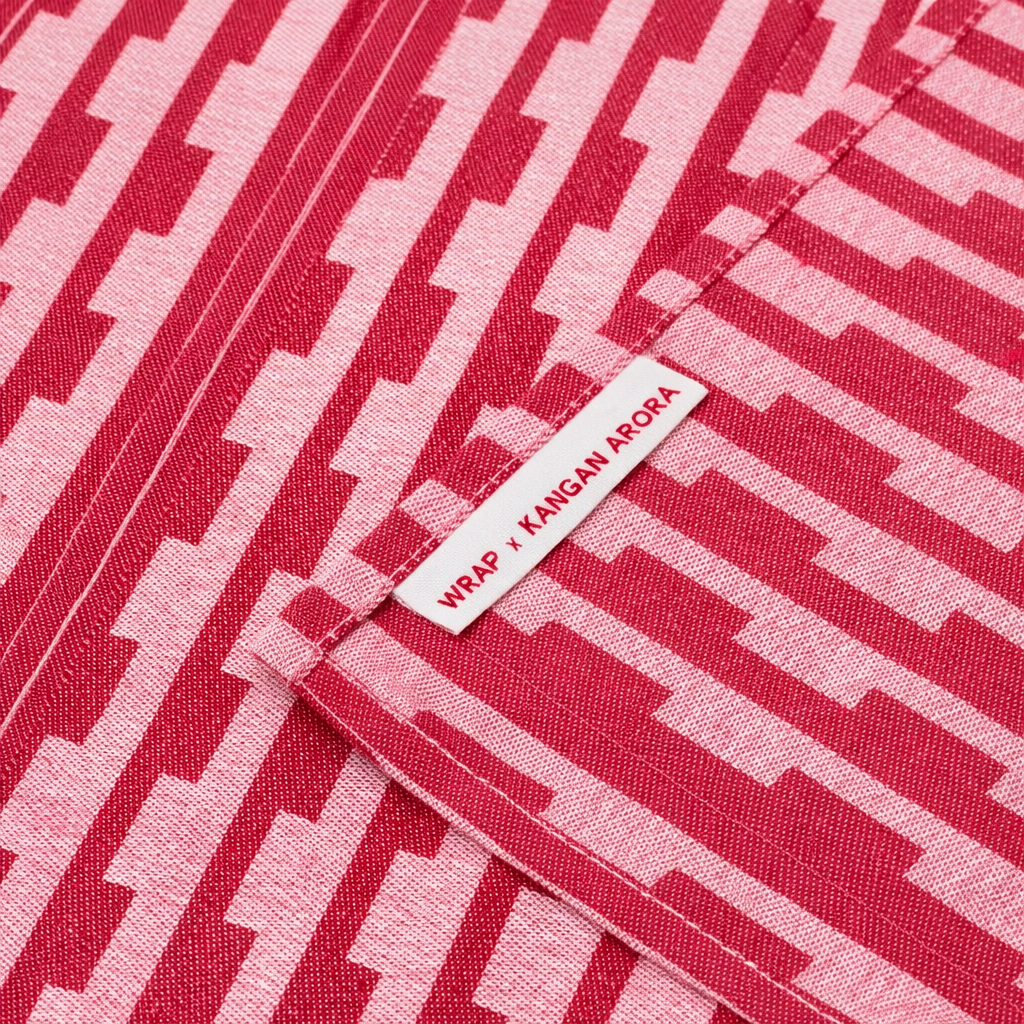 Stripes, Napkin set Burgundy/Natural