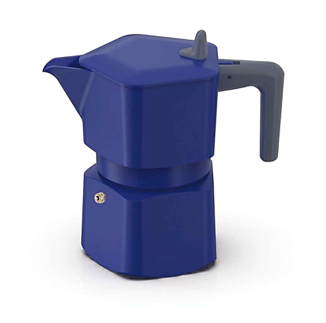 PEZZETTI PENTAEXPRESS MOKA POT - 3 CUP TORPEDO BLUE