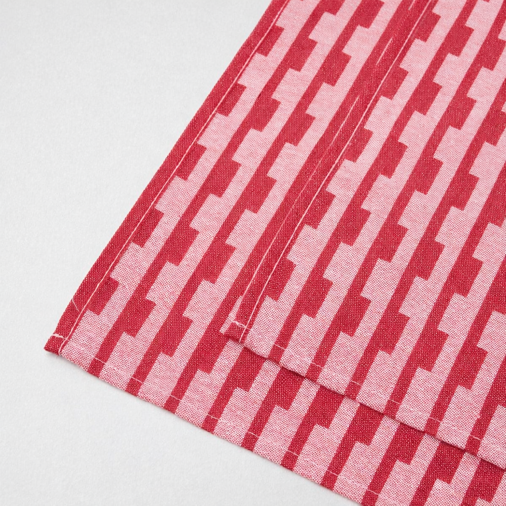 Stripes, Napkin set Burgundy/Natural