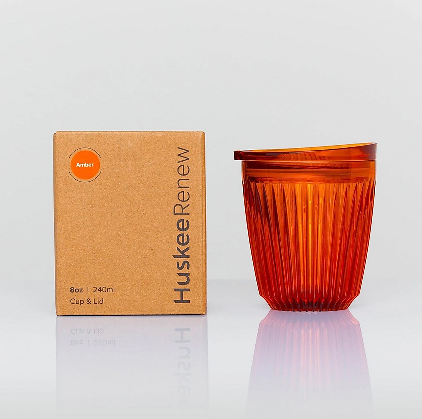 HuskeeRenew Cup and Lid – 8oz (236ml) Amber